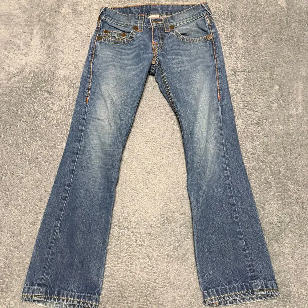 True Religion Jeans Mens 28 (31x29) Bobby Big T Made in USA Contrast Stitch